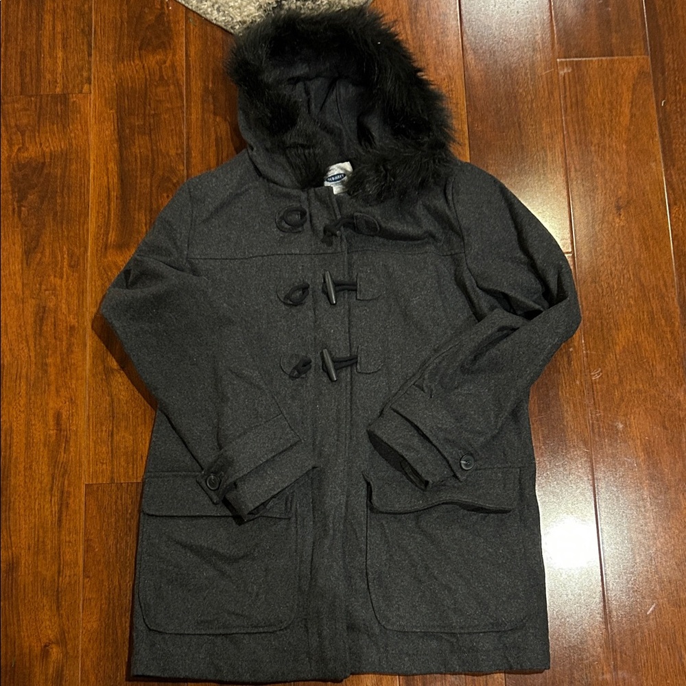 Old Navy Charcoal Hooded Pea Coat